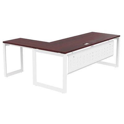 Mahmayi Vorm 136-18L  Modern Workstation Desk for Home Office, Study, and Workstation Use - Stylish and Functional Furniture Solution (L-Shaped, Apple Cherry, 180cm)