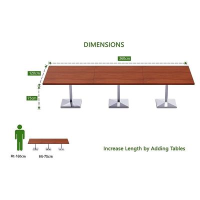 Mahmayi Ristoran 500PE-360 12 Seater Square Modular Pantry Table - Apple Cherry - Ideal for Dining, Kitchen, or Restaurant Use