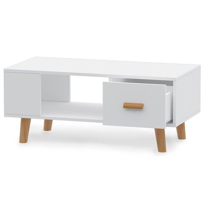 Mahmayi 302 Modern Multifunctional Coffee Table with Storage Unit - White