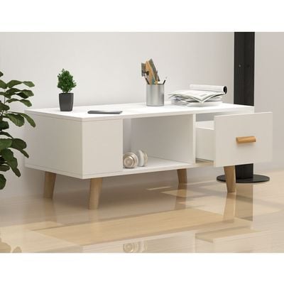 Mahmayi 302 Modern Multifunctional Coffee Table with Storage Unit - White