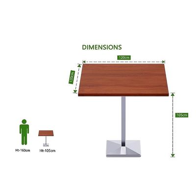 Mahmayi Barra 500PE-120 4 Seater Square Modular Pantry Table - Apple Cherry - Ideal for Dining, Kitchen, or Restaurant Use