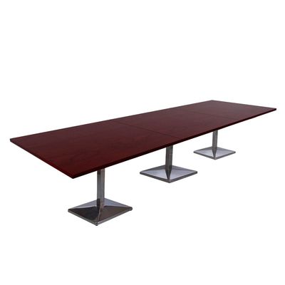 طاولة مؤن مربعة حديثة من Mahmayi Barra 500PE-360 تتسع لـ 12 مقعدًا - طاولة مطعم/بار أنيقة مع قاعدة من الفولاذ المقاوم للصدأ وتصميم مزدوج اللون (كرز التفاح، 360 سم)