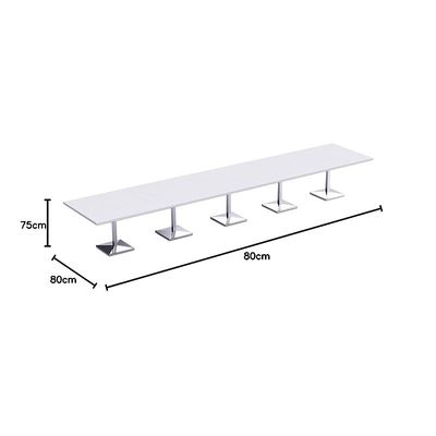 Mahmayi Ristoran 500PE-600 20 Seater Square Modular Pantry Table - White - Ideal for Dining, Kitchen, or Restaurant Use