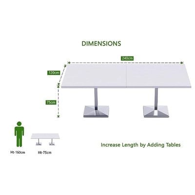 Ristoran 500PE-240 8 Seater Square Modular Pantry Table White