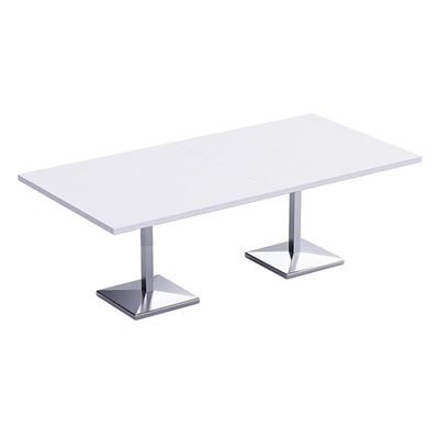 Mahmayi Ristoran 500PE-240 8 Seater Square Modular Pantry Table - White - Ideal for Dining, Kitchen, or Restaurant Use