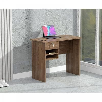 MP1-9045 Solama Office Desk with Paper Rack (Brown)