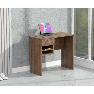 MP1-9045 Solama Office Desk with Paper Rack (Brown)