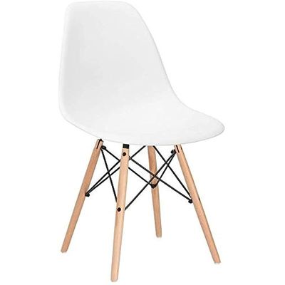 Ultimate Eames Style DSW Plastic Dining Chair - White (Pack of 3)
