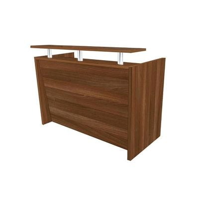 Modern Reception Desk with Wooden Top Desk| Office Reception Desk | Reception Counter | Reception Table-120Cm (Dark Brown)