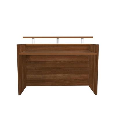 Modern Reception Desk with Wooden Top Desk| Office Reception Desk | Reception Counter | Reception Table-120Cm (Dark Brown)