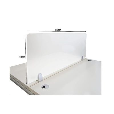 Desk White Dividers Office Partition Desktop Privacy Panel for Student | Call Centers | Offices | Libraries | Classrooms Size (180x40 Cm, White)