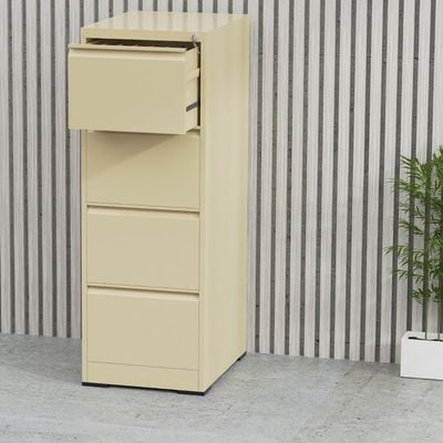 Godrej OEM File Cabinet with Lock, 4 Large Storage steel Cabinet, Metal Portable Cabinet with 4 Drawer, Vertical File Cabinet, 4 Layer Cabinet Office Storage Cabinet for A4/Letter - Beige