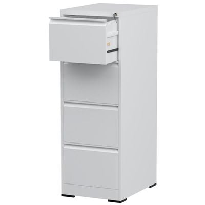 Godrej OEM File Cabinet with Lock, 4 Large Storage steel Cabinet, Metal Portable Cabinet with 4 Drawer, Vertical File Cabinet, 4 Layer Cabinet Office Storage Cabinet for A4/Letter - (White)