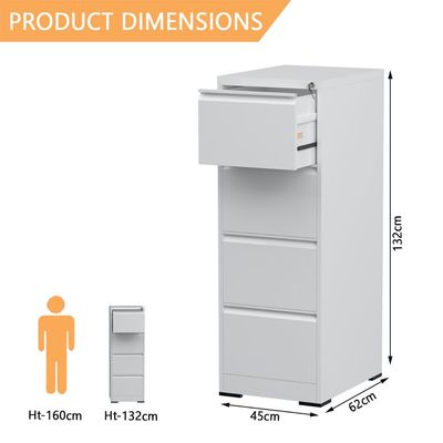 Godrej OEM File Cabinet with Lock, 4 Large Storage steel Cabinet, Metal Portable Cabinet with 4 Drawer, Vertical File Cabinet, 4 Layer Cabinet Office Storage Cabinet for A4/Letter - (White)