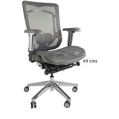 Height Adjustable Contemporary Armrest Office Chairs with Wheels (Ultimate Medium Back Ergonomic Grey)