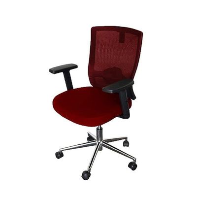 Sleekline T01B Modern Medium Back Office Chair Ergonomic Executive Chair Computer Chair,Adjustable Height Thick Padded Metal Base Conference Chair For Home Office Swivel Adjustable Chair Red