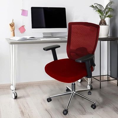 Sleekline T01B Modern Medium Back Office Chair Ergonomic Executive Chair Computer Chair,Adjustable Height Thick Padded Metal Base Conference Chair For Home Office Swivel Adjustable Chair Red