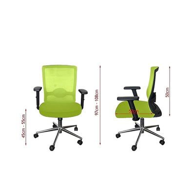 Sleekline T01B Modern Medium Back Office Chair Ergonomic Executive Chair Computer Chair,Adjustable Height Thick Padded Metal Base Conference Chair For Home Office Swivel Adjustable Chair Green