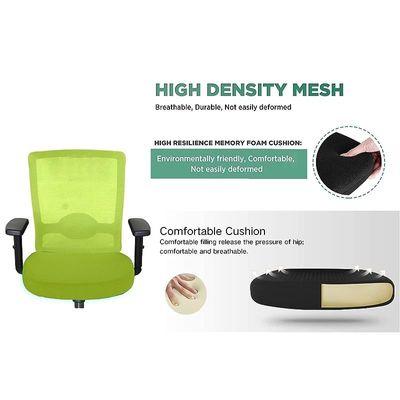 Sleekline T01B Modern Medium Back Office Chair Ergonomic Executive Chair Computer Chair,Adjustable Height Thick Padded Metal Base Conference Chair For Home Office Swivel Adjustable Chair Green