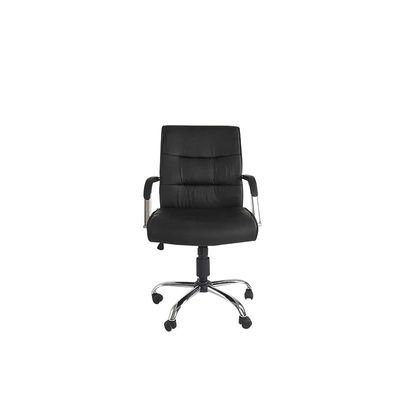 Nova 2203 Low Back PU Leather Ergonomic Chair Computer Chair with Thick Padded Armrest &amp; Lumbar Support for Home &amp; Office, PU Leather Executive Chair, Ergonomic Computer Desk Chair - Black