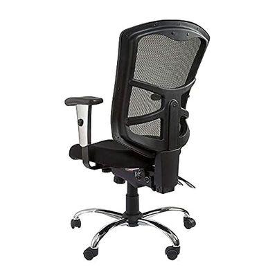 MahmayiCadeira 90804 Modern Medium Back Office Chair Soft Mesh Ergonomic Executive Chair Computer Tilt Chair, Adjustable Height &amp; Arms Thick Padded Metal Base Conference Chair for Home Office Black