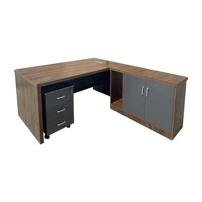 Desk for Computer Workstation PC Laptop Home Office (180cm L Dark Walnut)