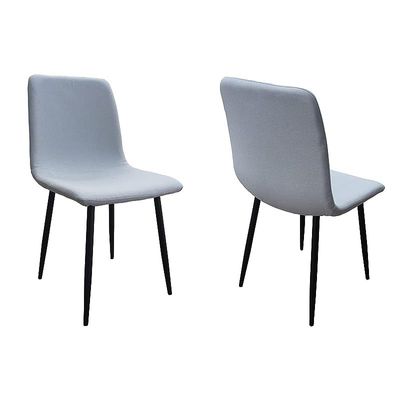 HYDC058 Fabric Dining Chair, Modern Mid Century Living Room Side Chairs with Metal Legs,Grey (Pack of 2)