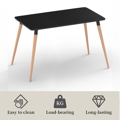Cenare 7-Piece Dining Set for Kitchen, 140 X 80 Dining Table With 6 X DAW Arm Dining Chair - Black