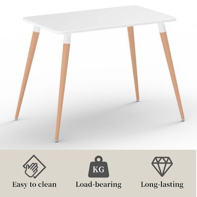 Cenare 5-Piece Dining Set for Kitchen, 120 X 80 Dining Table With 4 X PU Dining Chair - White