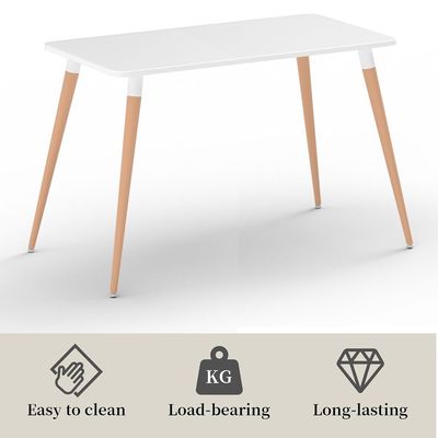 Cenare 7-Piece Dining Set for Kitchen, 140 X 80 Dining Table With 6 X DAW Arm Dining Chair - White