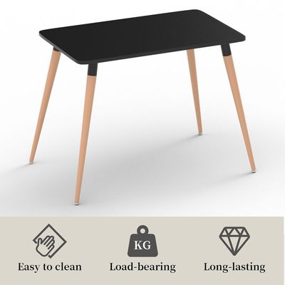 طقم طعام Cenare مكون من 5 قطع للمطبخ، طاولة طعام مقاس 120 × 80 مع 4 كراسي طعام بلاستيكية DSW - أسود