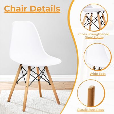 Cenare 9-Piece Dining Set for Kitchen, 160 X 80 Dining Table With 8 X DSW Plastic Dining Chair - White