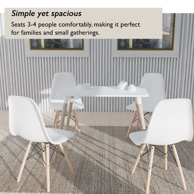 Cenare 120 X 80 Modern Dining Table - White