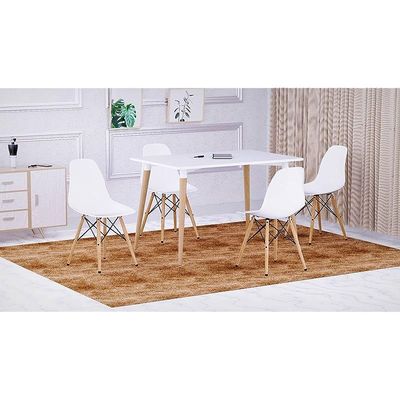 Mahmayi Cenare Modern White Dining Table - Sleek Kitchen Table for Home, Office, or Dining Room - Contemporary Design Enhances Any Space - Sturdy and Stylish Furniture Option (120 X 80)