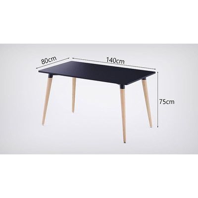 Mahmayi Cenare Modern Black Dining Table - Sleek Kitchen Table for Home, Office, or Dining Room - Contemporary Design Enhances Any Space - Sturdy and Stylish Furniture Option (140 X 80)
