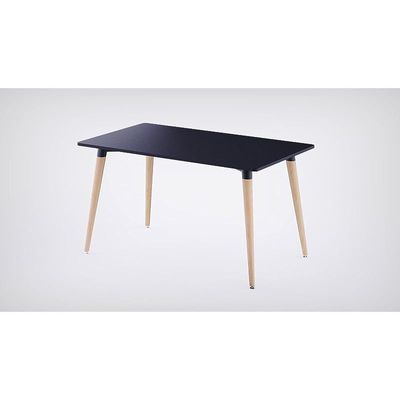 Mahmayi Cenare Modern Black Dining Table - Sleek Kitchen Table for Home, Office, or Dining Room - Contemporary Design Enhances Any Space - Sturdy and Stylish Furniture Option (140 X 80)