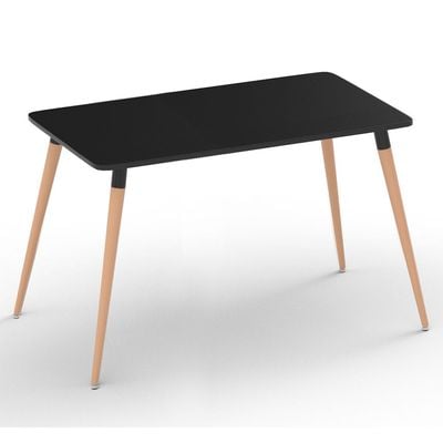 Mahmayi Cenare Modern Black Dining Table - Sleek Kitchen Table for Home, Office, or Dining Room - Contemporary Design Enhances Any Space - Sturdy and Stylish Furniture Option (140 X 80)