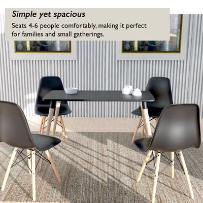 Cenare 140 X 80 Modern Dining Table - Black