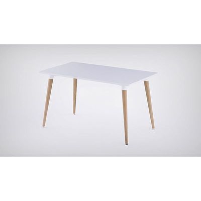Mahmayi Cenare Modern White Dining Table - Sleek Kitchen Table for Home, Office, or Dining Room - Contemporary Design Enhances Any Space - Sturdy and Stylish Furniture Option (140 X 80)