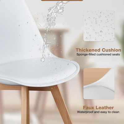 Cenare Dining Set (Dining Table + 2 X Cushion Chair) - WHT