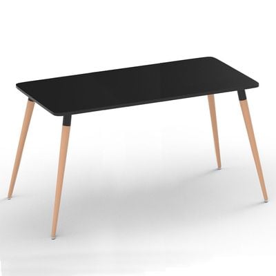 Mahmayi Cenare Modern Black Dining Table - Sleek Kitchen Table for Home, Office, or Dining Room - Contemporary Design Enhances Any Space - Sturdy and Stylish Furniture Option (160 X 80)