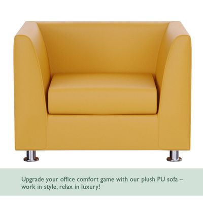 Mahmayi 679 Sandal PU Single Seater Sofa - Modern Design, Stylish Furniture for Living Room, Comfortable Seat, Durable Upholstery (1-Seater Sofa, Sandal)