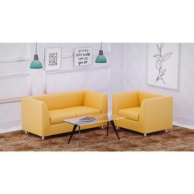 Mahmayi 679 Sandal PU Single Seater Sofa - Modern Design, Stylish Furniture for Living Room, Comfortable Seat, Durable Upholstery (1-Seater Sofa, Sandal)