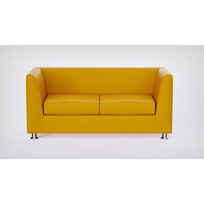 Mahmayi 679 Yellow Double Seater PU Leather Sofa - Modern Design Comfortable Living Room Furniture (2-Seater, Yellow)