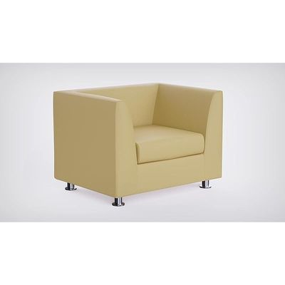 Mahmayi 679 Light Sandal PU Single Seater Sofa - Modern Design, Stylish Furniture for Living Room, Comfortable Seat, Durable Upholstery (1-Seater Sofa, Light Sandal)