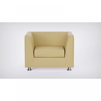 Mahmayi 679 Light Sandal PU Single Seater Sofa - Modern Design, Stylish Furniture for Living Room, Comfortable Seat, Durable Upholstery (1-Seater Sofa, Light Sandal)