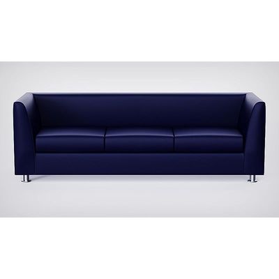 Mahmayi 679 Blue PU Three Seater Sofa - Comfortable Living Room Furniture with Stylish Design (3-Seater, Blue)