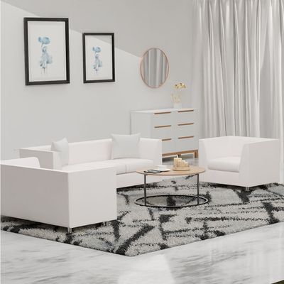 Mahmayi 679 White PU Single Seater Sofa - Modern Design, Stylish Furniture for Living Room, Comfortable Seat, Durable Upholstery (1-Seater Sofa, White)