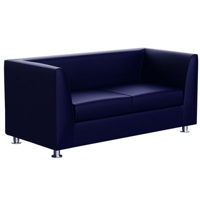 Mahmayi 679 Blue Double Seater PU Leather Sofa - Modern Design Comfortable Living Room Furniture (2-Seater, Blue)