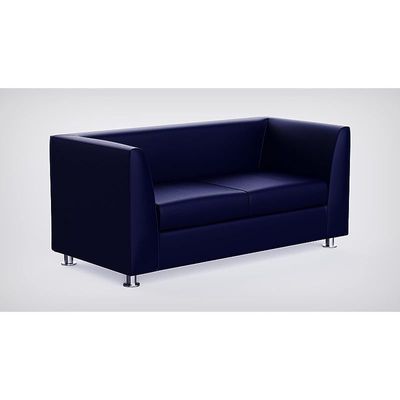 Mahmayi 679 Blue Double Seater PU Leather Sofa - Modern Design Comfortable Living Room Furniture (2-Seater, Blue)